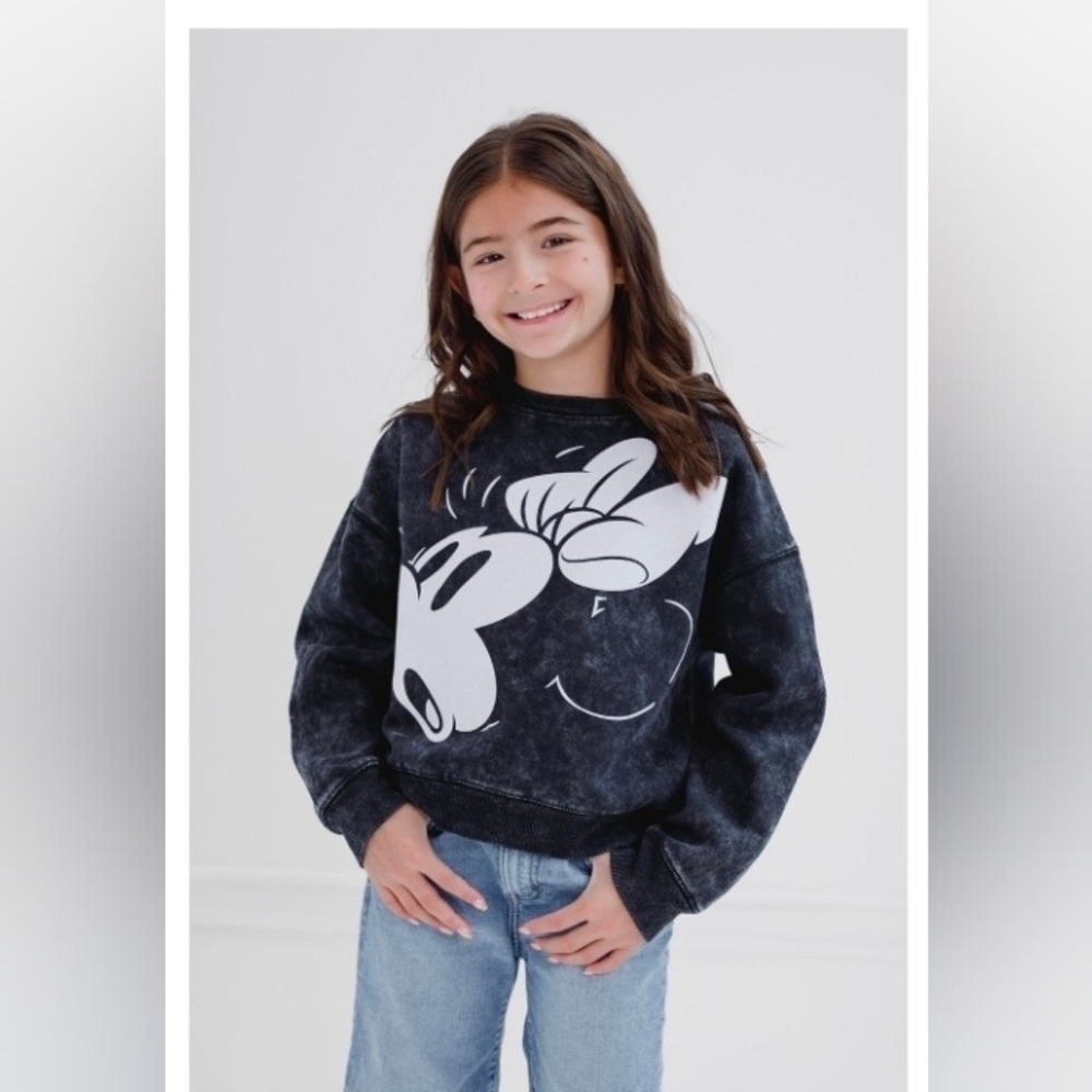 Disney Minnie Mouse French Terry Sweatshirt Girl Size 14-16